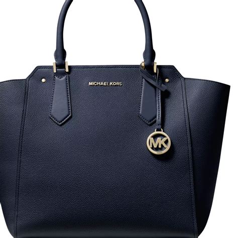 michael kors hayes large ns tote navy dark khak|michael michael kors large north south tote .